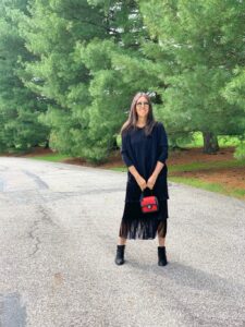 Club Monaco black fringe skirt